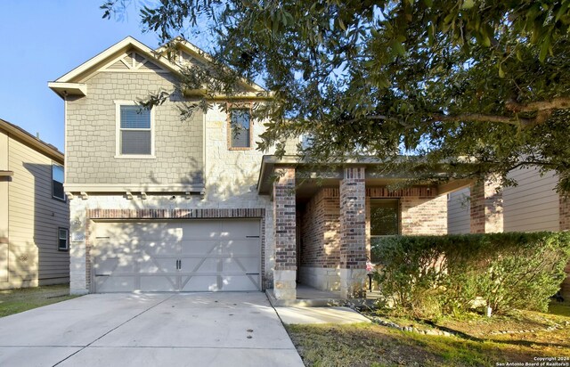 view of front of house with a garage