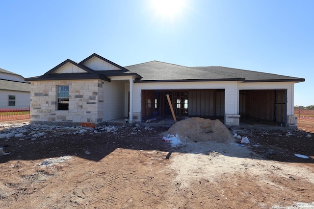 view of unfinished property