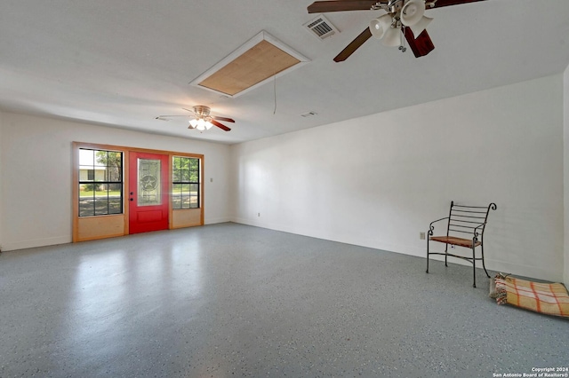 unfurnished room featuring ceiling fan