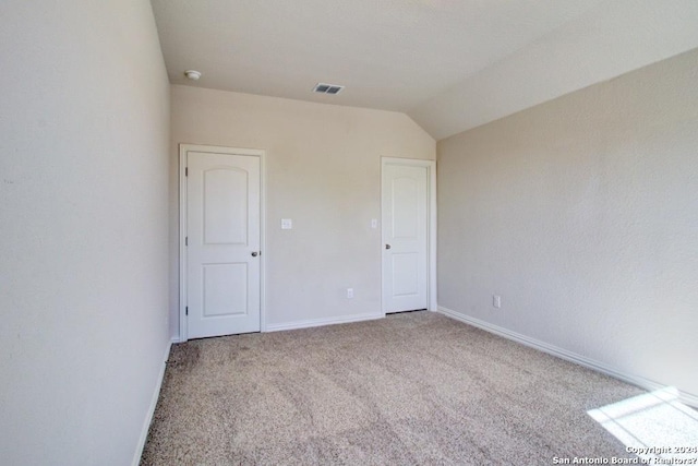 interior space with vaulted ceiling