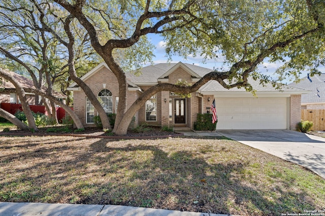 view of front of house with a garage