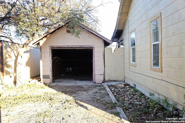 view of garage