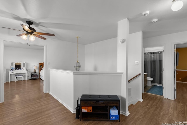 hallway featuring dark hardwood / wood-style flooring