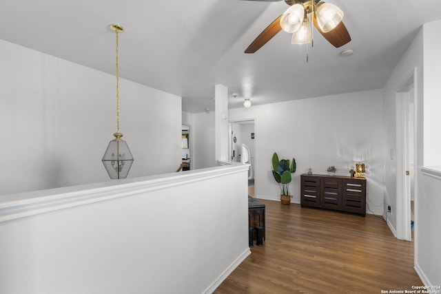 corridor featuring dark hardwood / wood-style floors