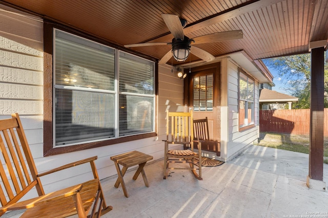 view of patio / terrace with ceiling fan