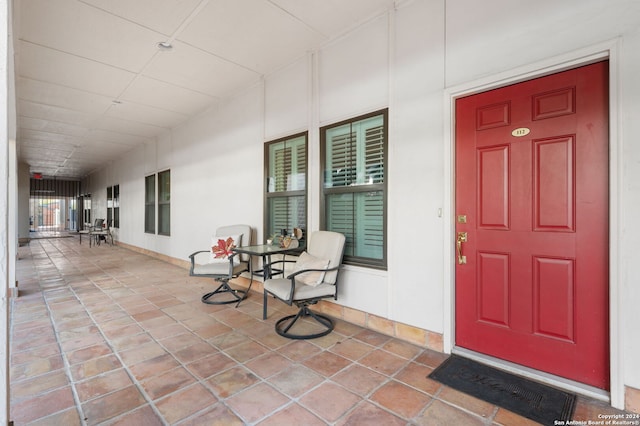 property entrance with a porch