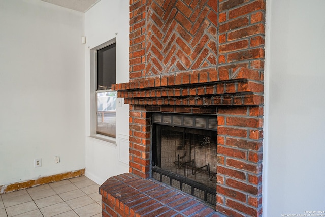 details featuring a fireplace