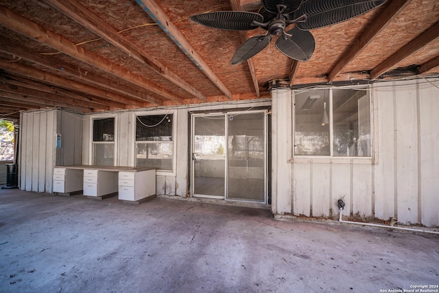 misc room with ceiling fan