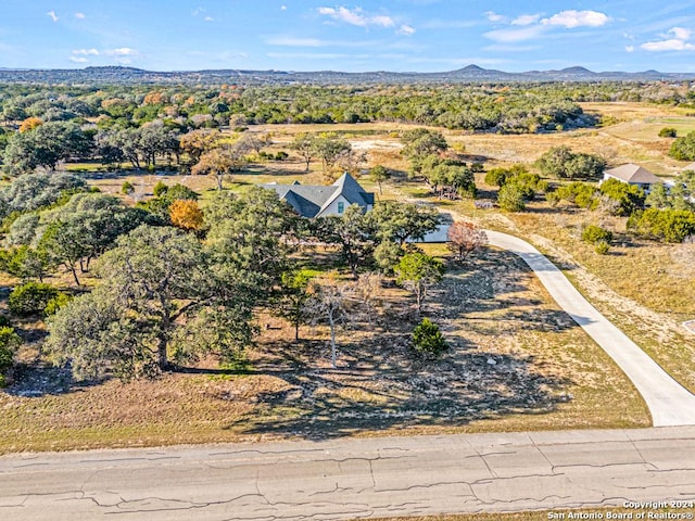 bird's eye view with a mountain view