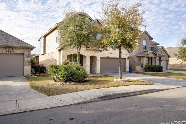 view of front facade with a garage