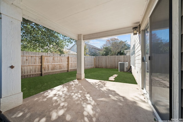 view of patio / terrace featuring central AC unit