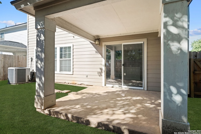 view of patio / terrace featuring central air condition unit