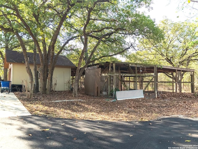 exterior space with an outdoor structure