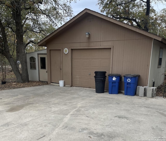 view of garage