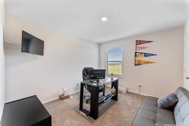 office area with carpet flooring