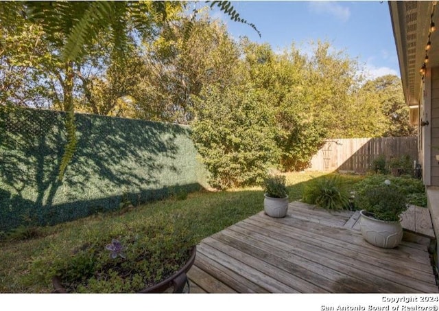 view of yard featuring a deck