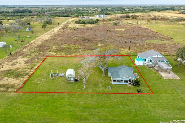 bird's eye view featuring a rural view