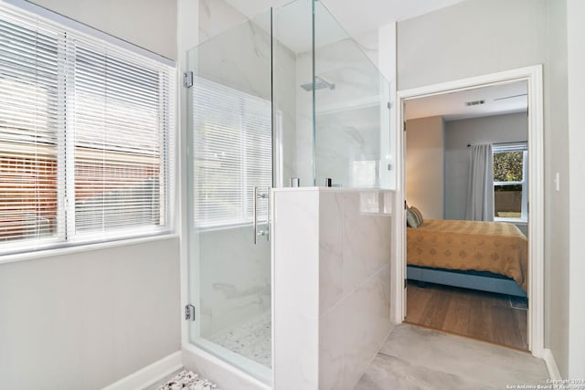 bathroom with walk in shower