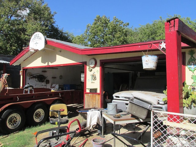 view of garage