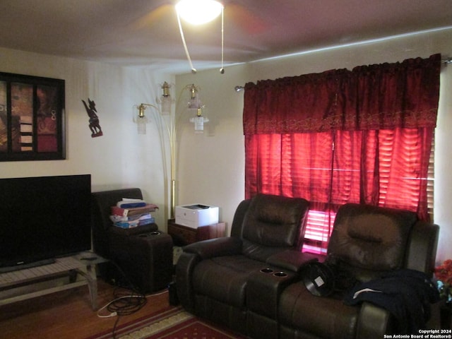 living room featuring hardwood / wood-style flooring