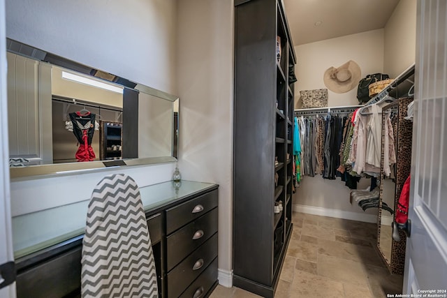 view of walk in closet