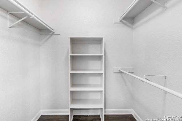 spacious closet featuring hardwood / wood-style flooring