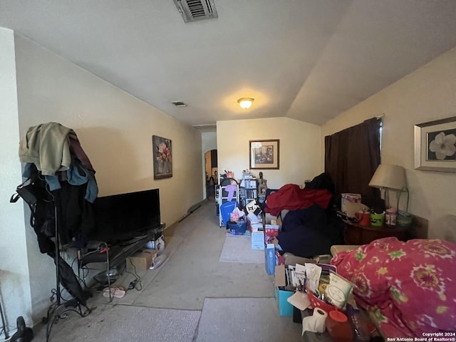 interior space with lofted ceiling