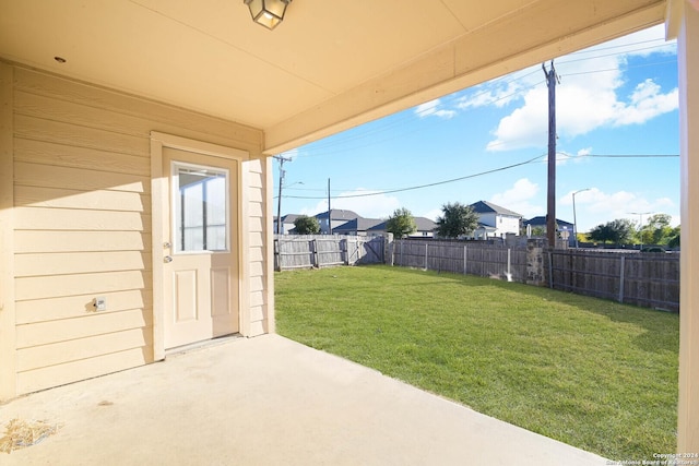 view of yard with a patio area