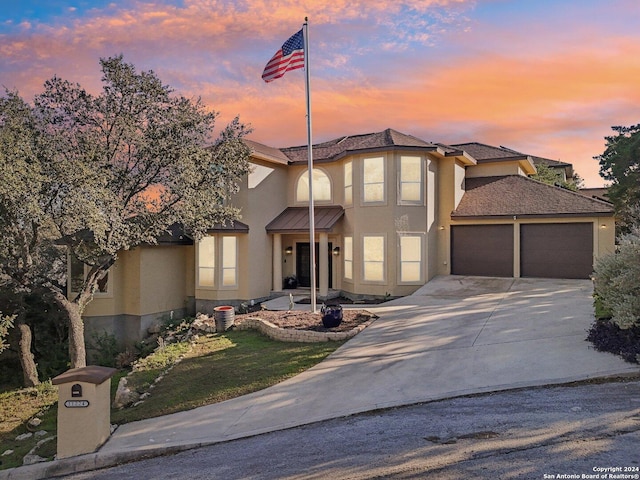 view of front of house featuring a garage