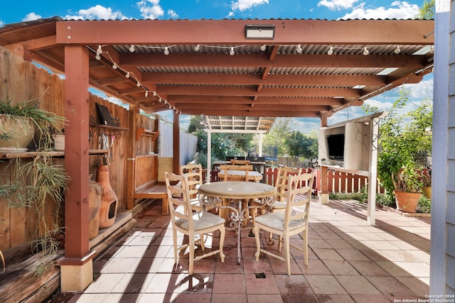 view of patio with a pergola