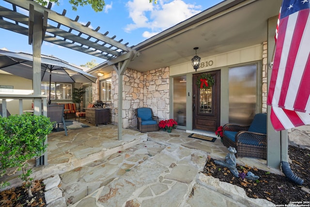 view of patio / terrace with a pergola