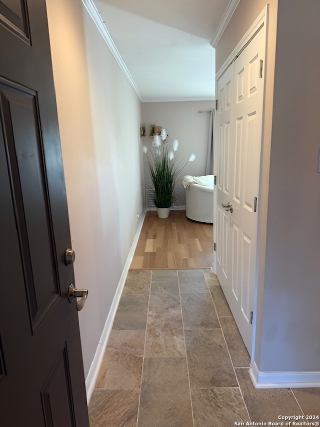 corridor with ornamental molding