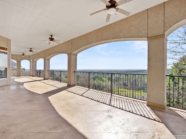 view of patio / terrace with ceiling fan