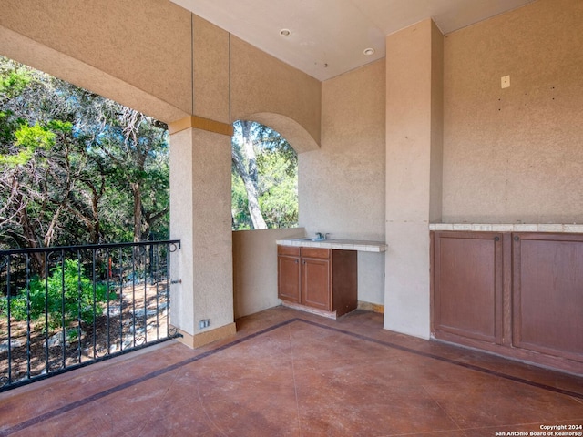 view of patio / terrace with sink