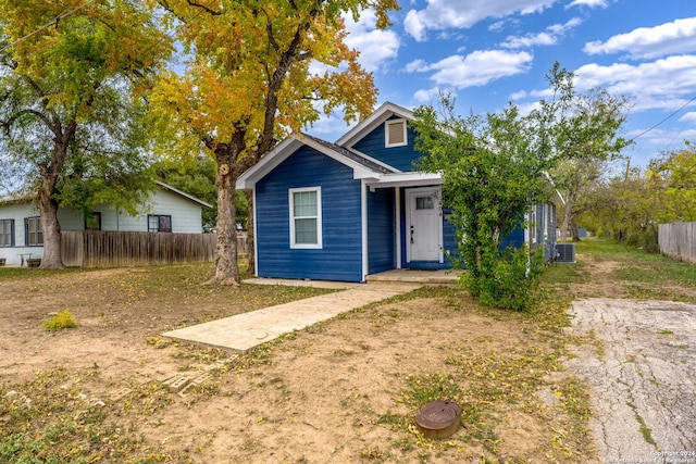 view of front of house with central AC unit