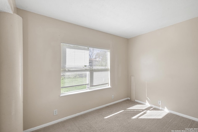 spare room featuring light colored carpet