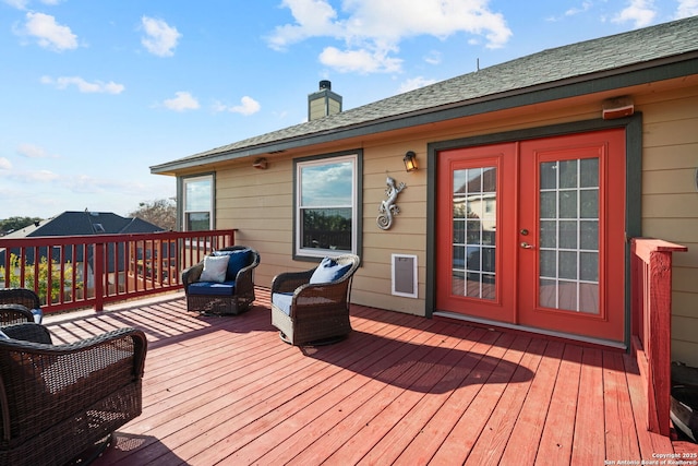 deck with french doors