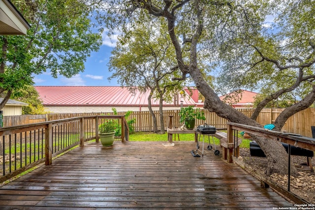 view of wooden deck