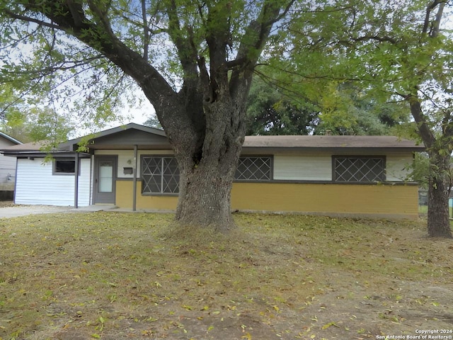 view of single story home