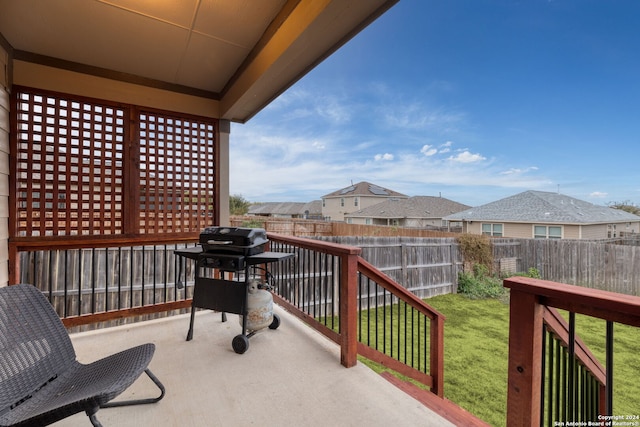 balcony featuring grilling area and a patio area