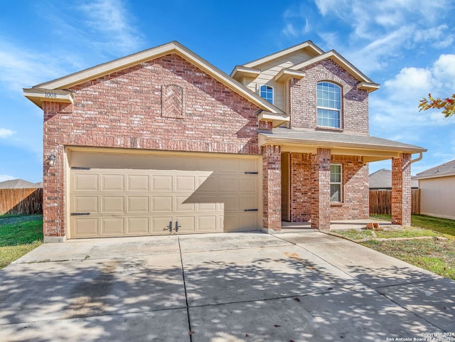 view of property with a garage