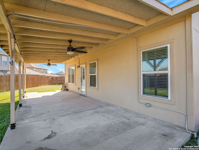 view of patio / terrace with ceiling fan