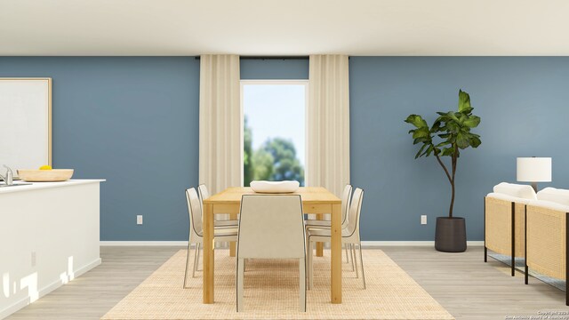 dining room featuring light hardwood / wood-style flooring