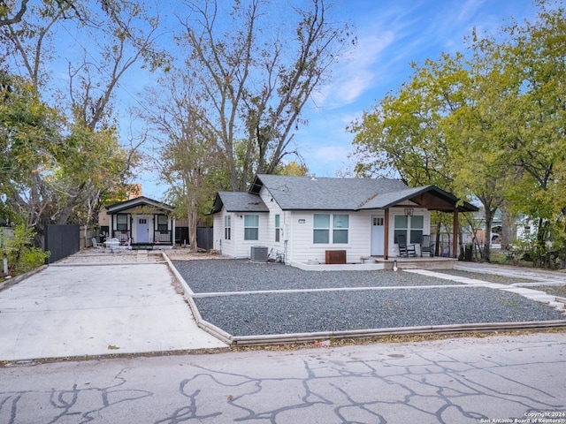 view of front of property with central AC unit