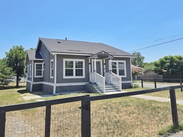 view of front of house with a front yard