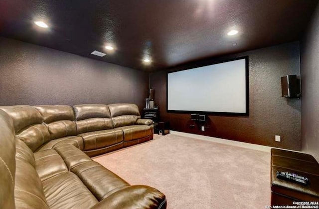 view of carpeted cinema room