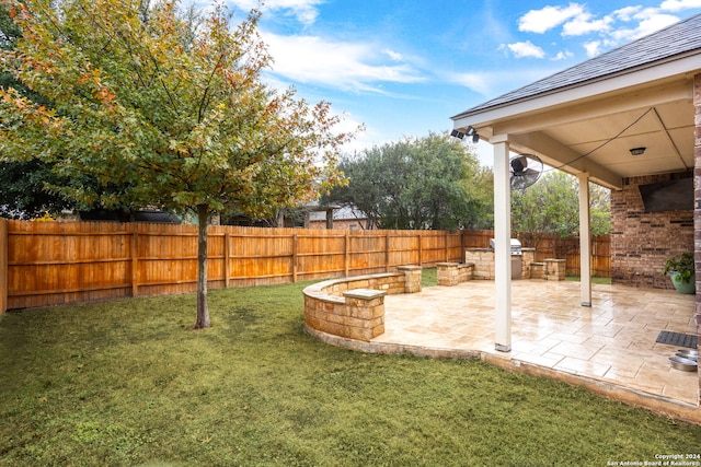 view of yard with a patio and area for grilling