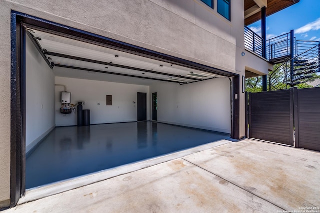 garage with electric panel