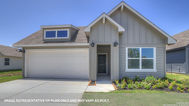 view of front of house with a garage