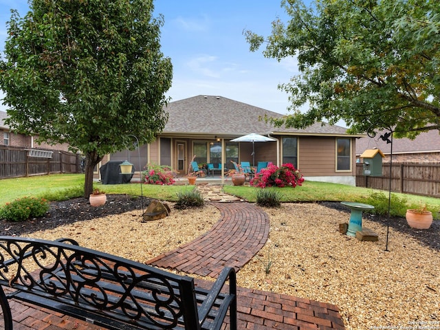 back of property with a patio area